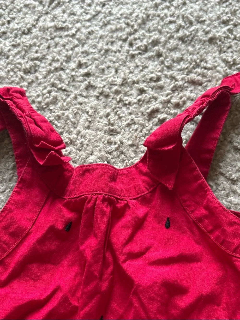 Gymboree Watermelon Print Tank Dress Green Ruffle Hem Sz 4 Vintage